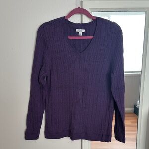 Croft & Barrow Plum V-Neck Sweater